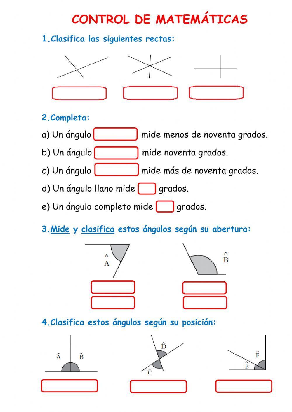 Control de matemáticas