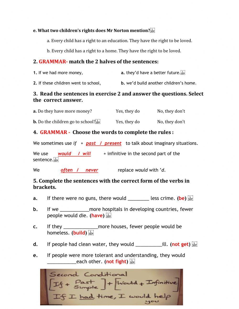 World problems 2: second conditional World problems 2: second conditional