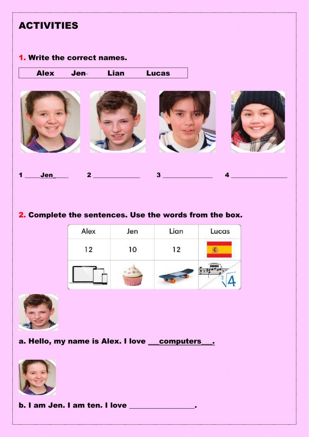 Activities from One to Five