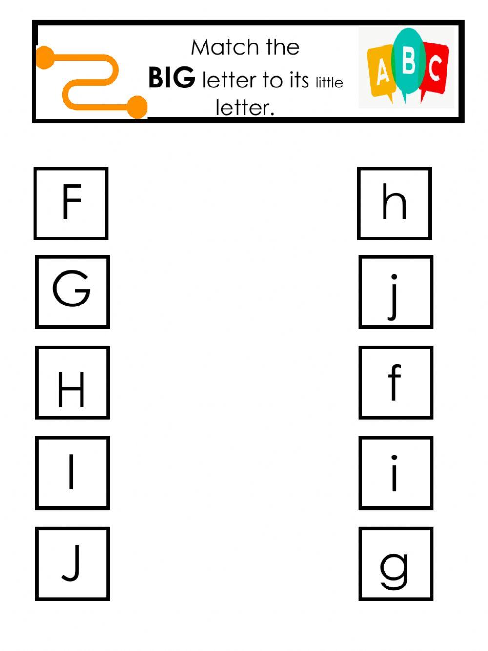 BIG to little letter match 2 BIG to little letter match 2