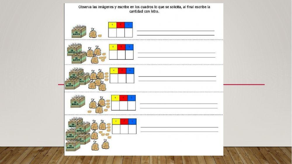 UNIDADES DECENAS Y CENTENAS 2° PRIMARIA