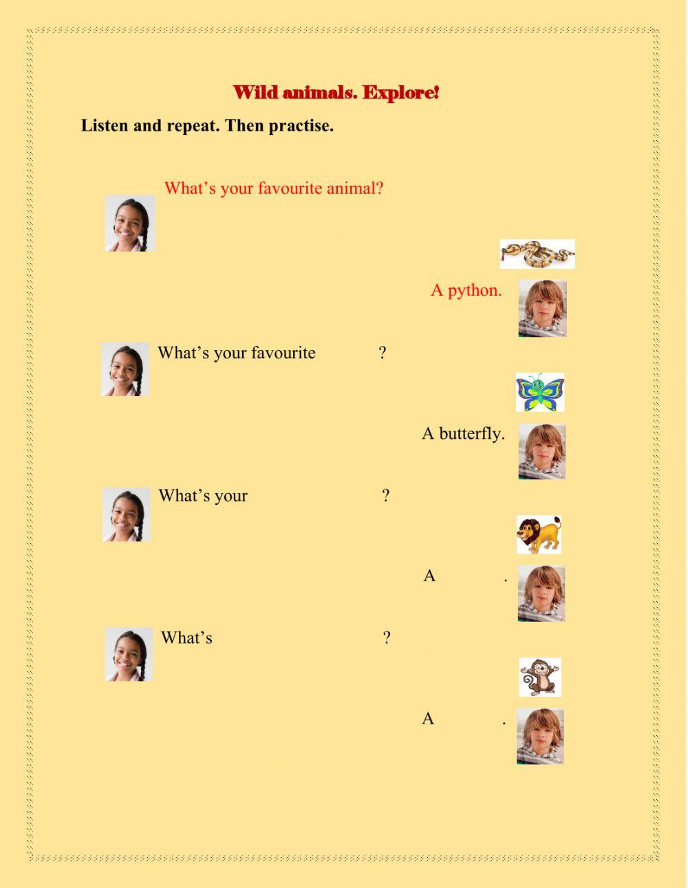 Wild animals. Explore!