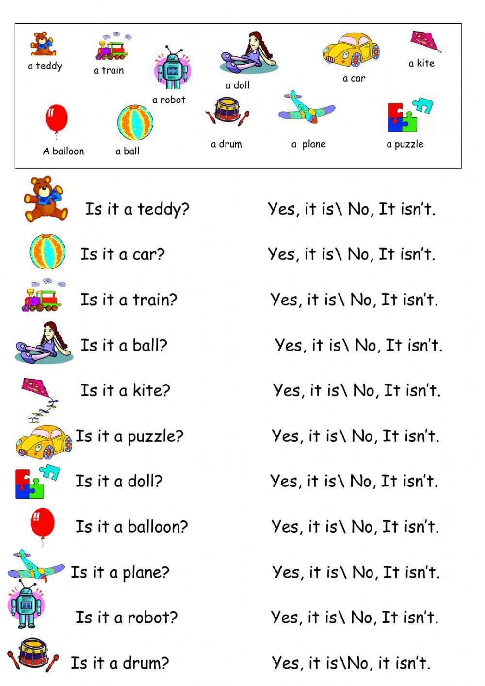 Toys Vocab Activity