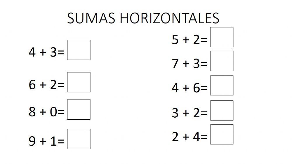 Sumas horizontales