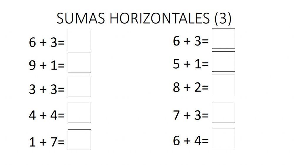 Sumas horizontales