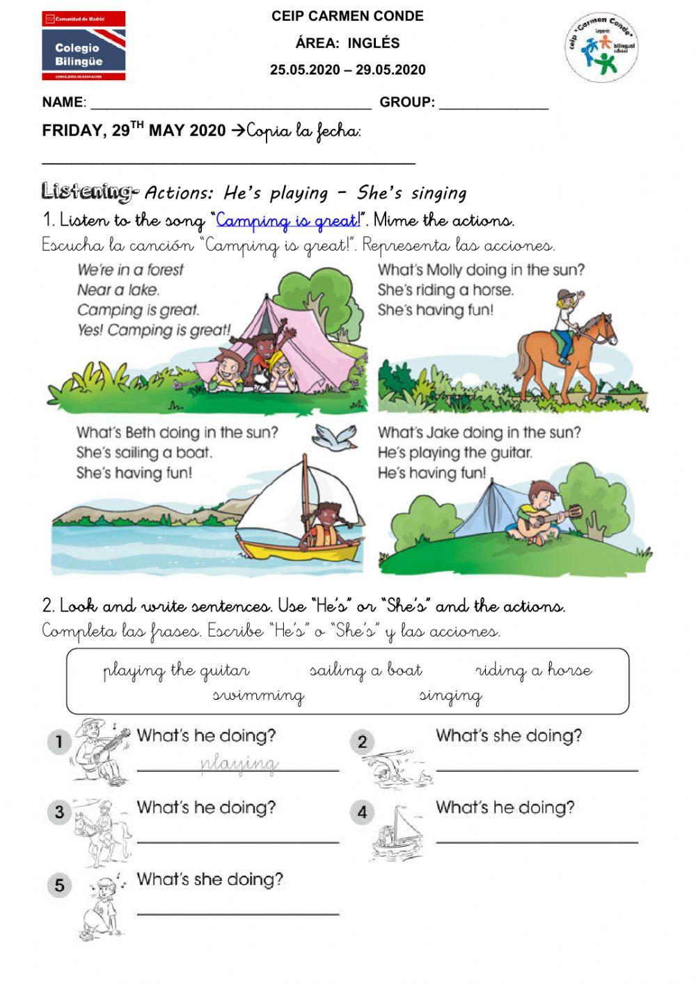 English - Viernes 29.05