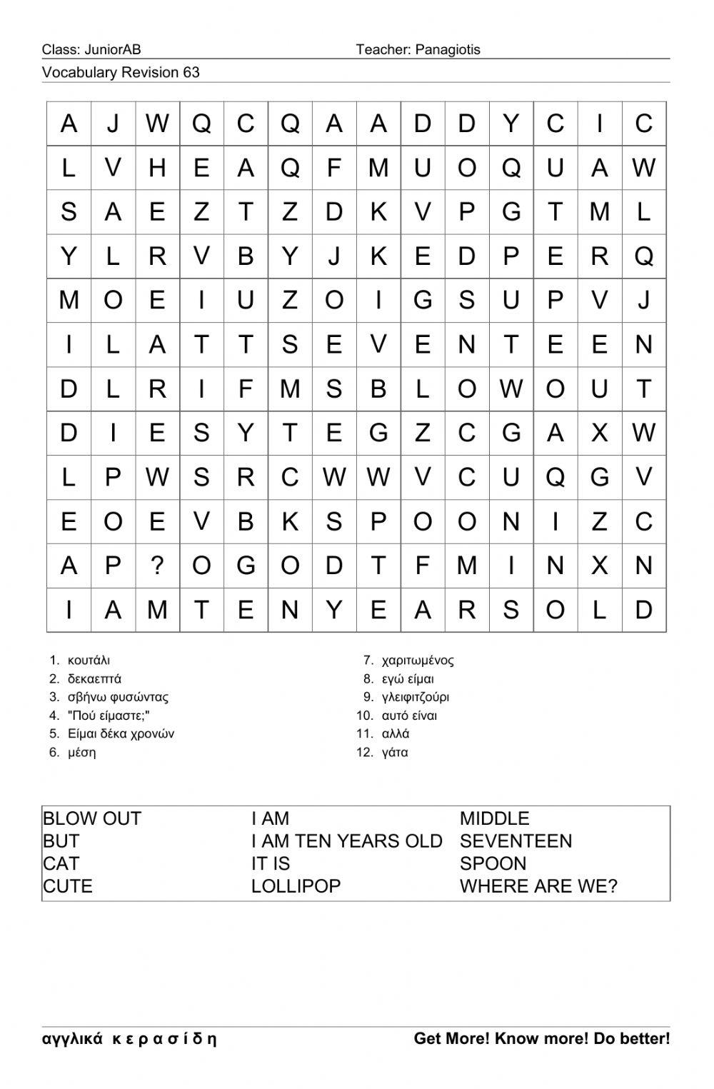 Junior Wordsearch 63