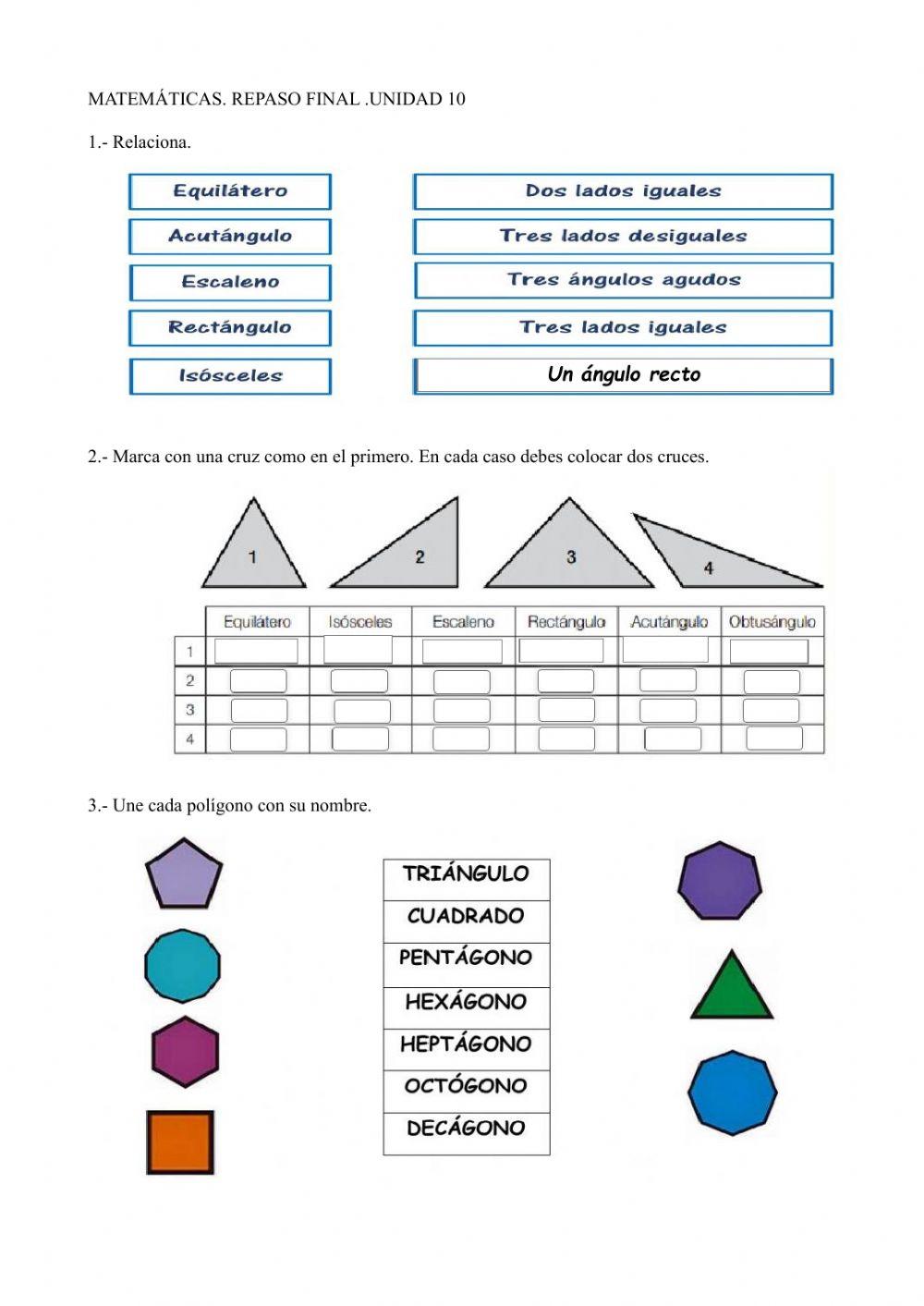 Polígonos, triángulos, círculo y circunferencia