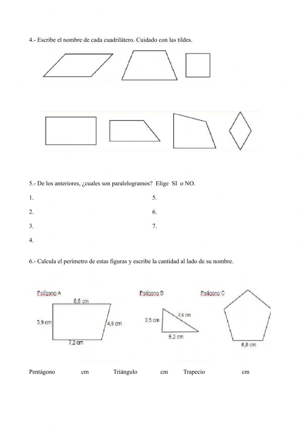 Polígonos, triángulos, círculo y circunferencia