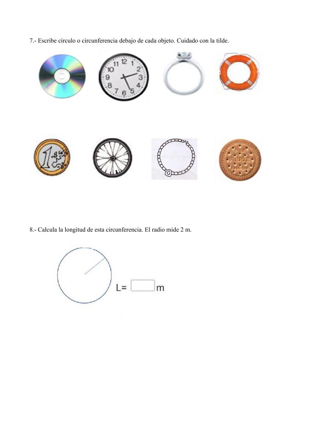 Polígonos, triángulos, círculo y circunferencia