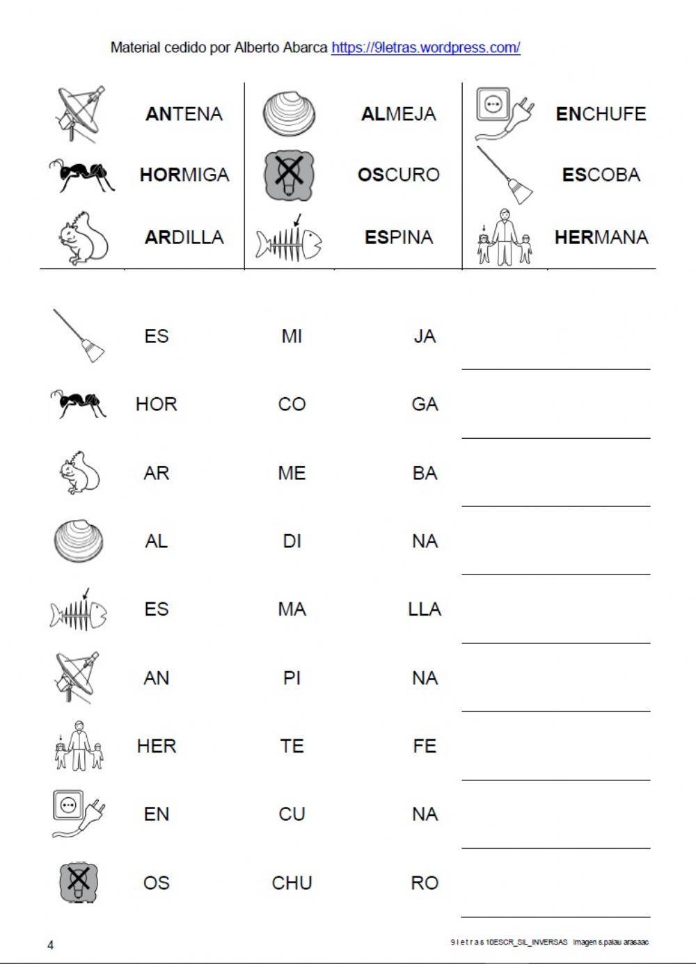 Sílabas inversas y mixtas 5