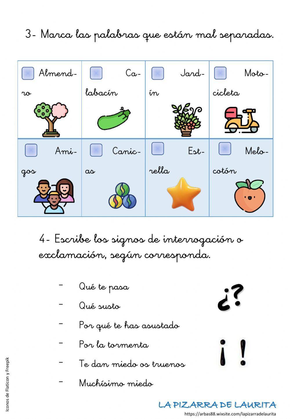 Aumentativos y signos de explcamación e interrogración