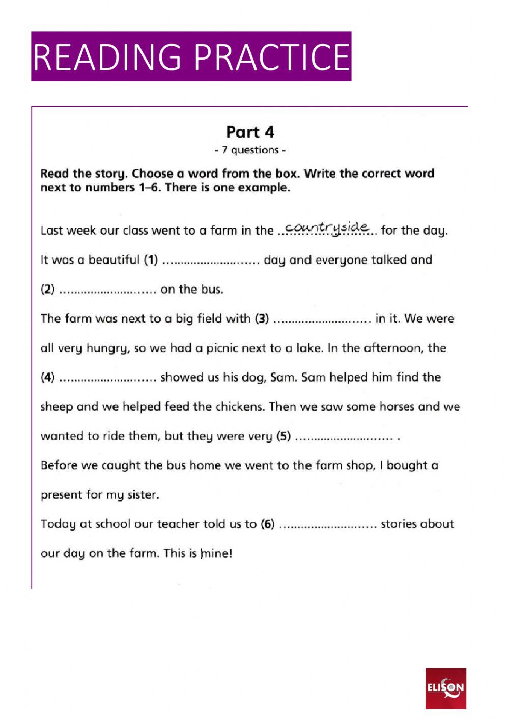 8.1 - movers - reading practice