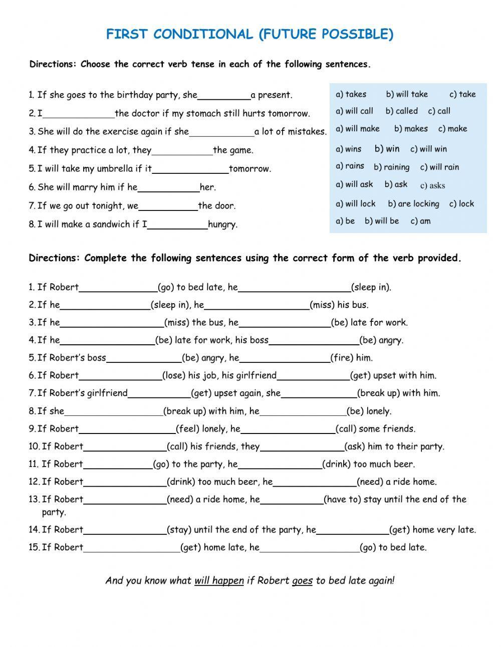 First conditional