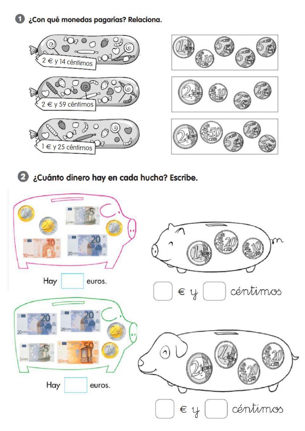 Dinero: euros y céntimos