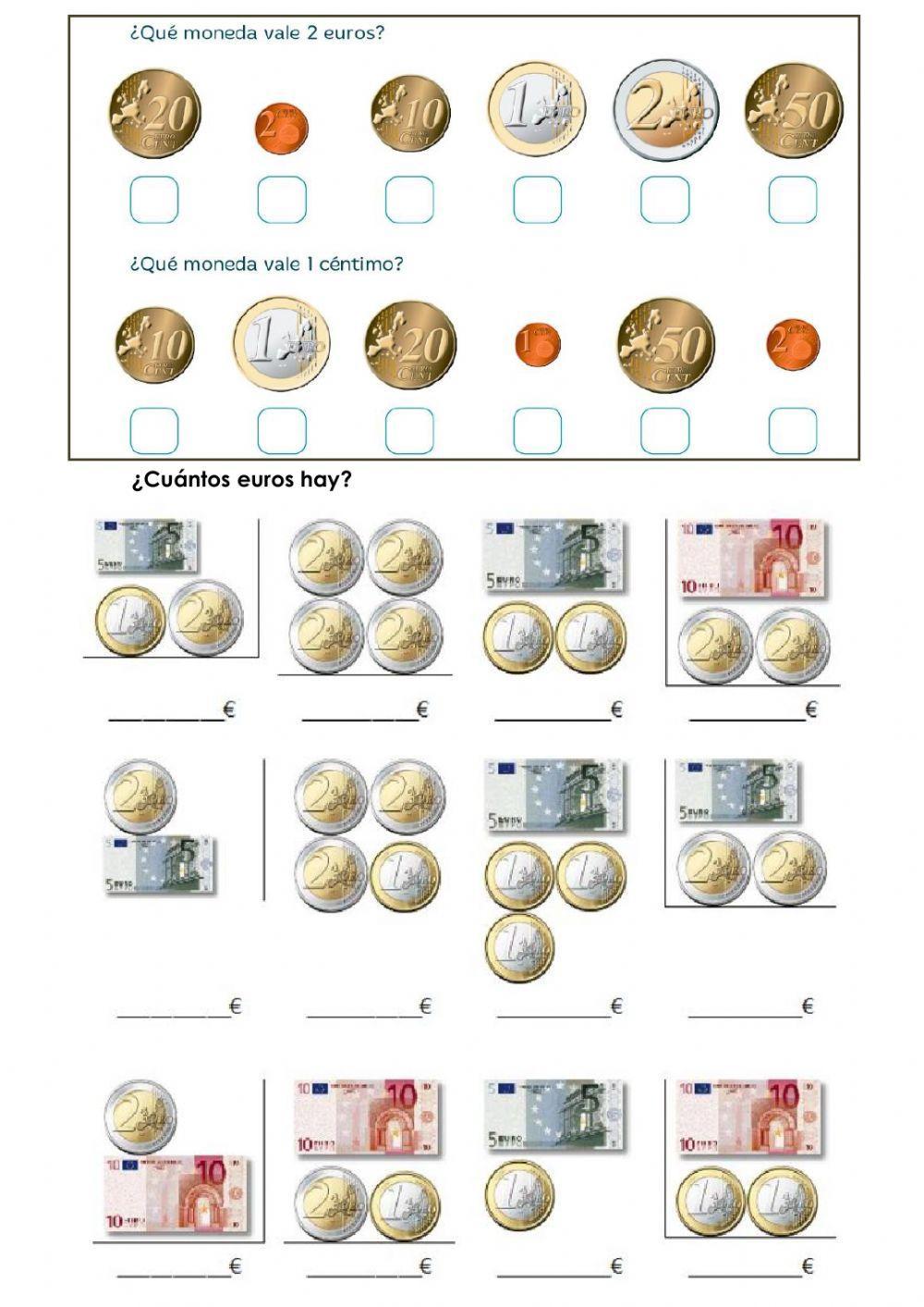 Dinero: euros y céntimos