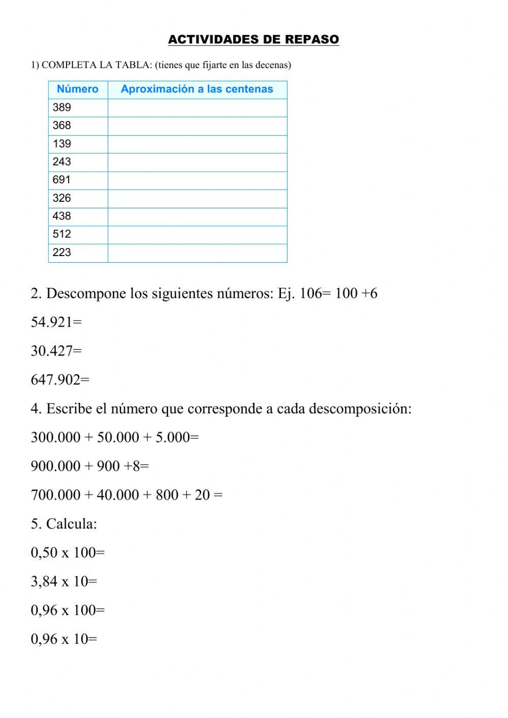 Aproximar a las centenas