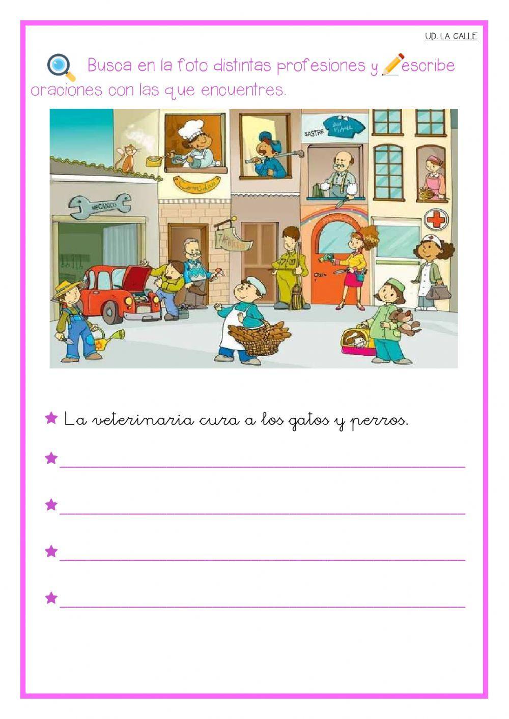 Las profesiones: Realizar oraciones.