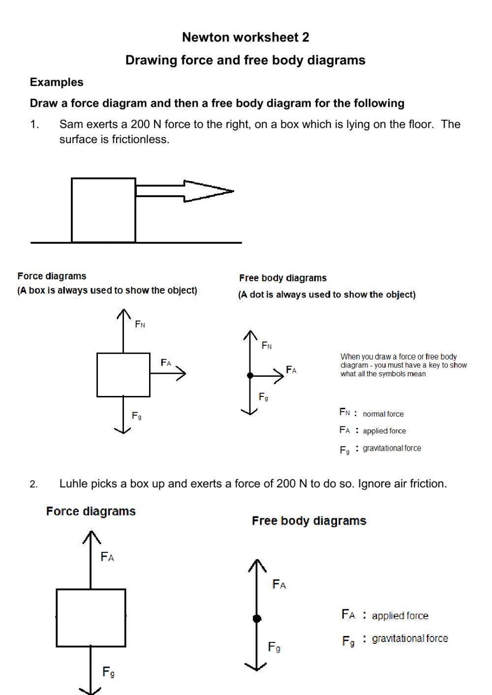 Newton worksheet 2
