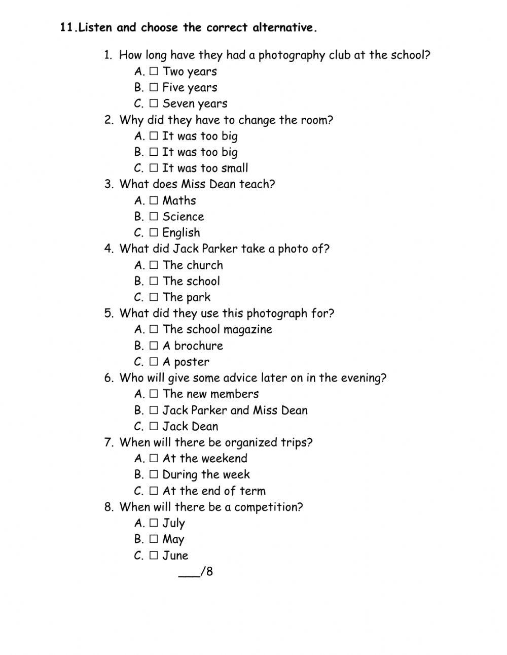 Flyers - Test 5 listening