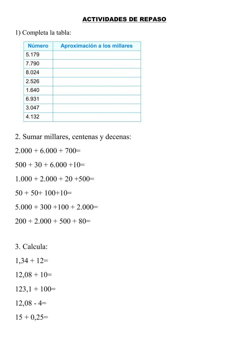 Aproximación a los millares