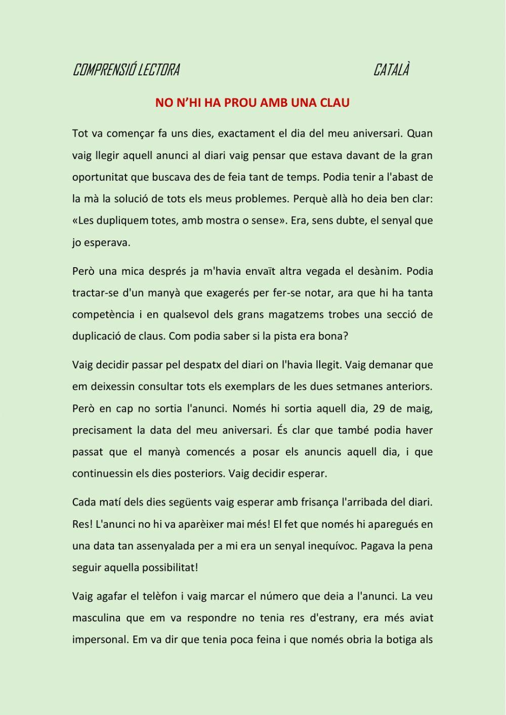 No n’hi ha prou amb una clau