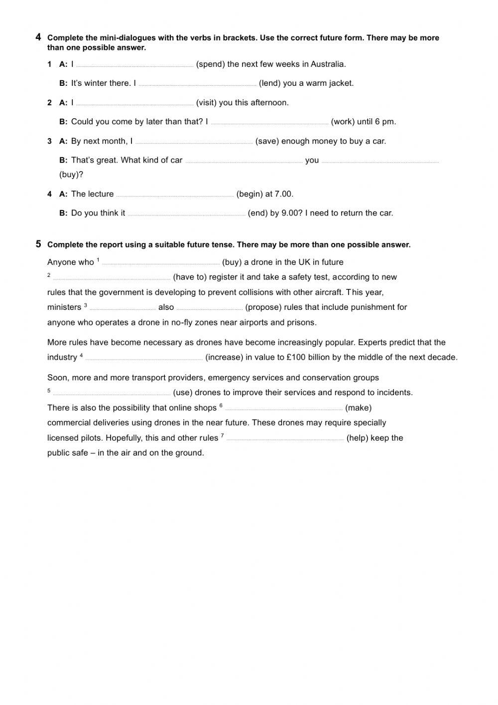 Future Perfect  and Future Continuous - Future tenses
