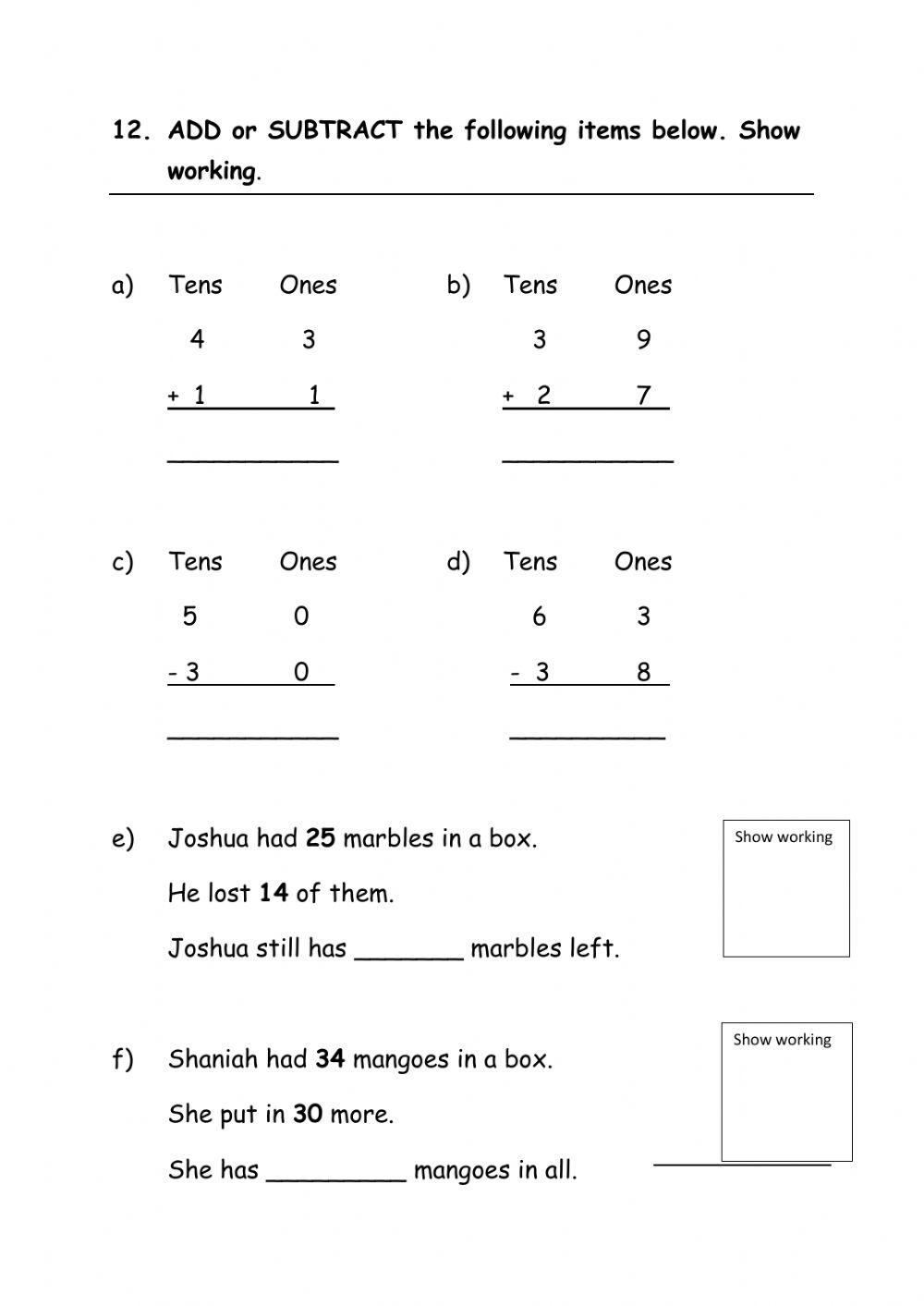 Numeration and Computation worksheet | Live Worksheets