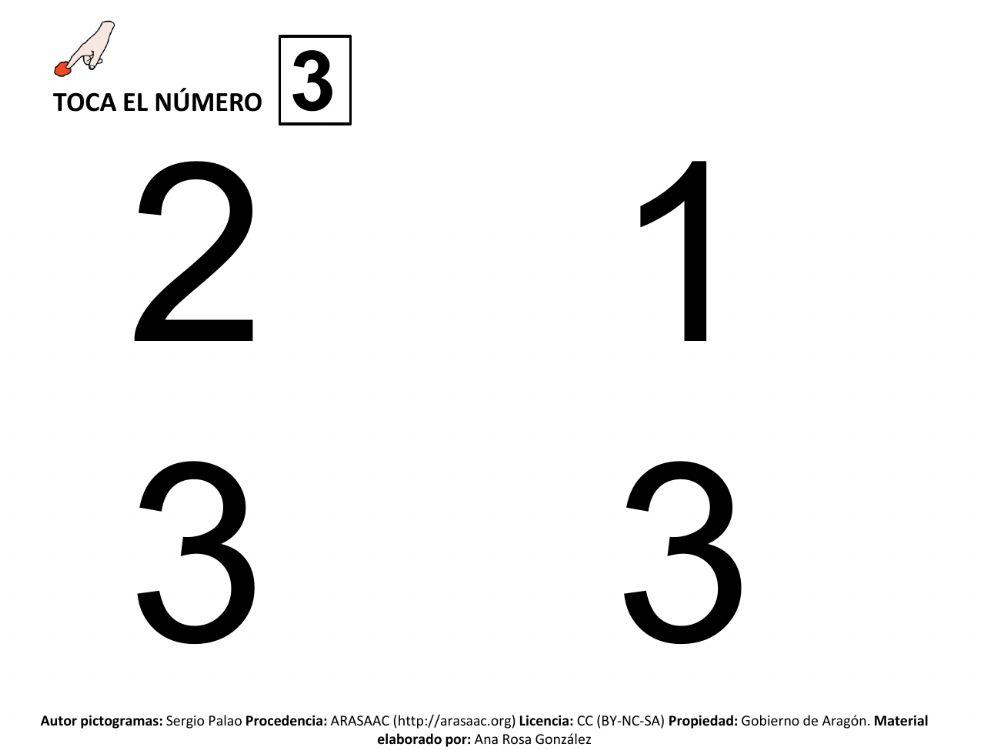 Identificar números 1,2 y 3