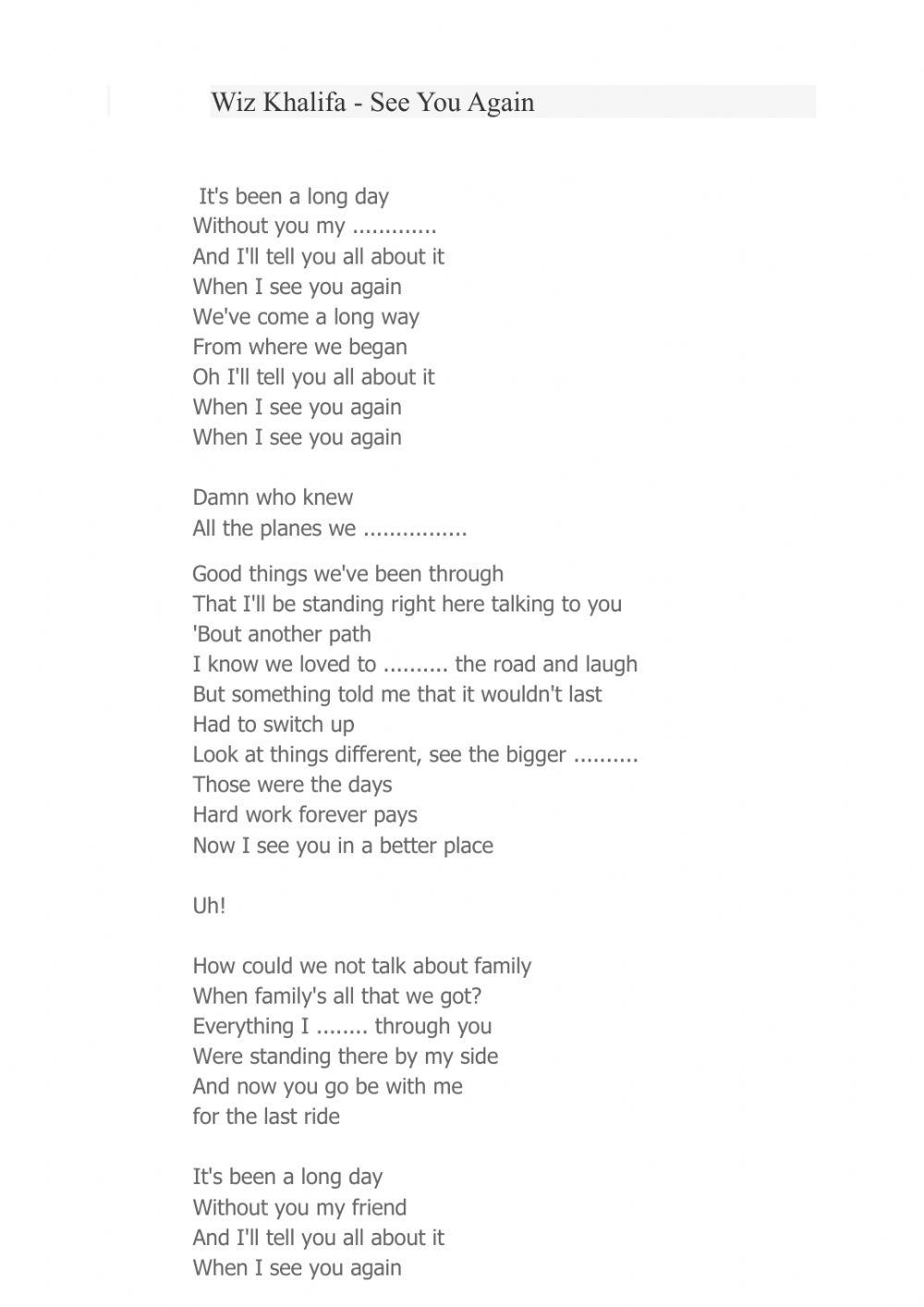 See you again Charlie Puth