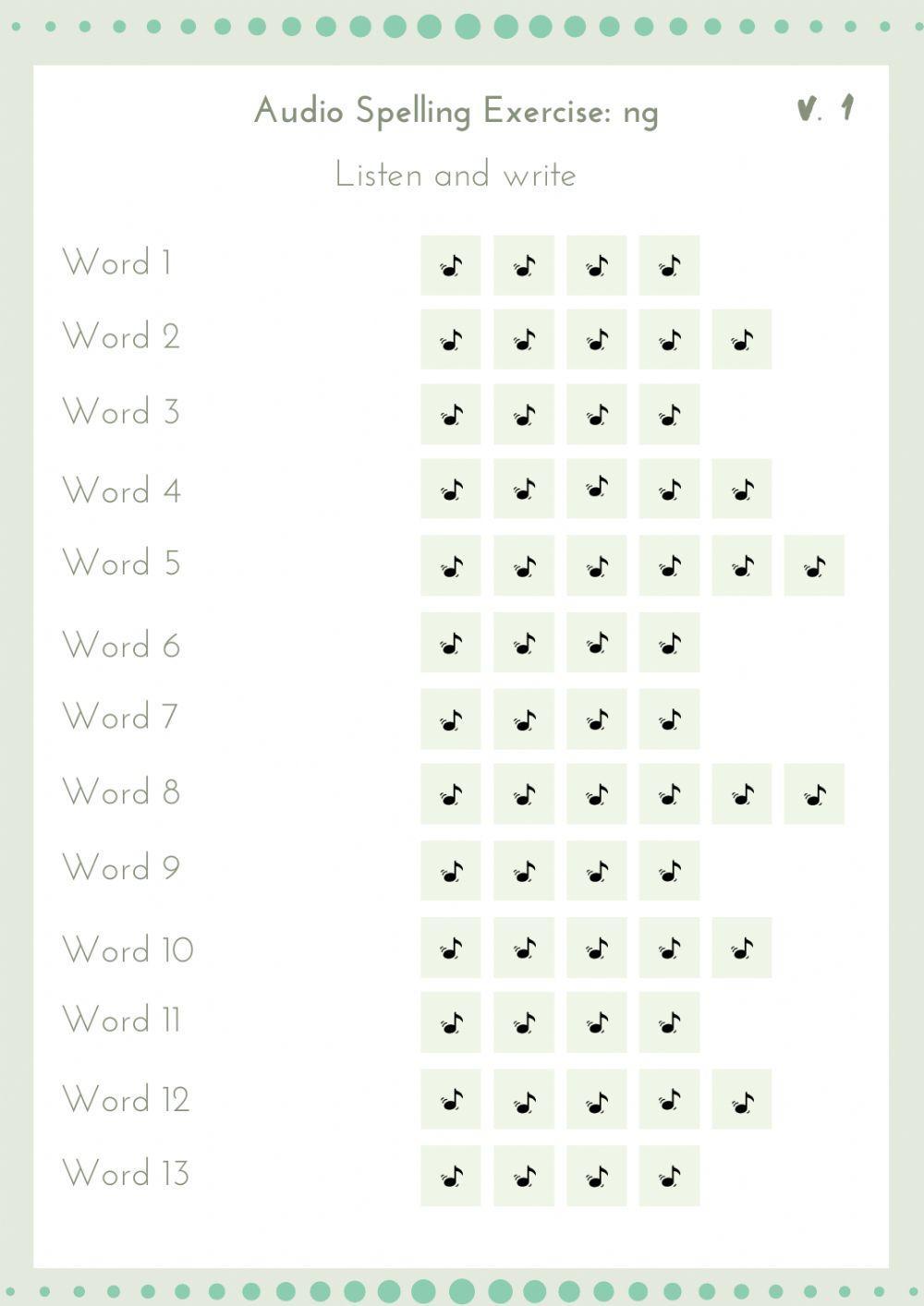 ABC Audio Spelling:ng. V.1