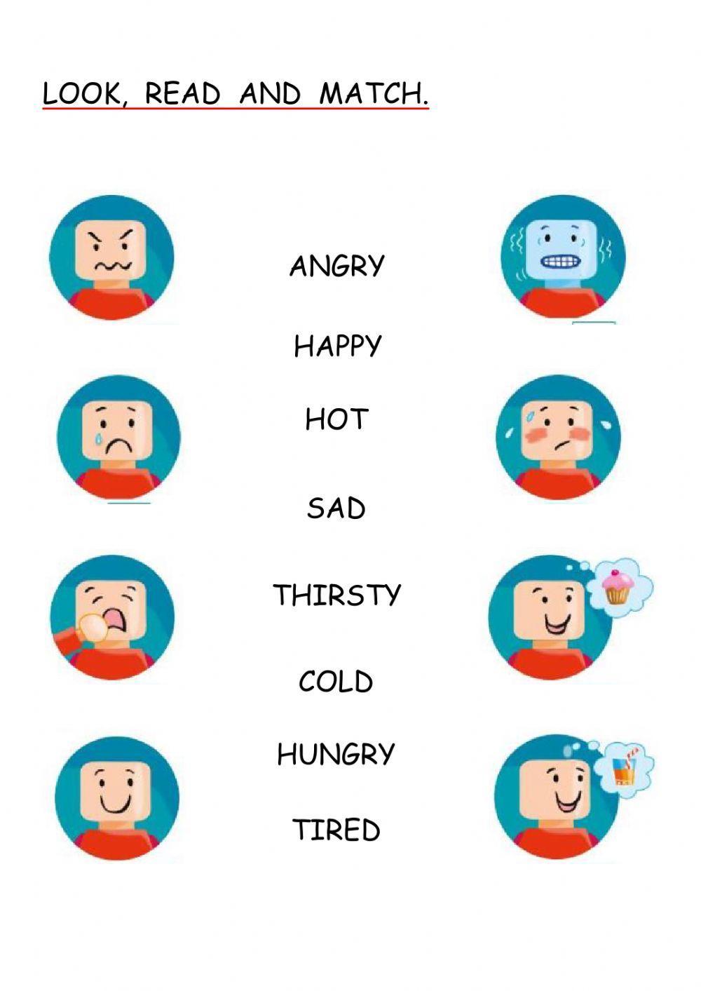 Feelings. Read and match.