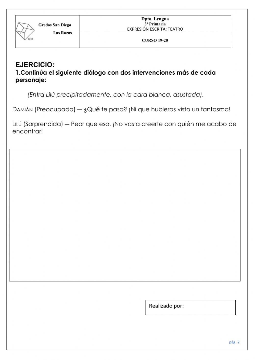 Expresión escrita: Teatro