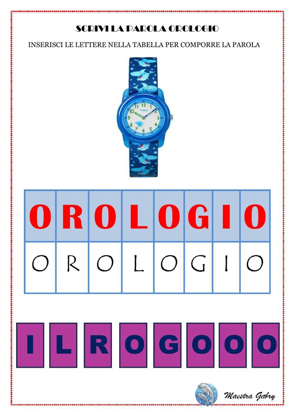 Scrivi orologio