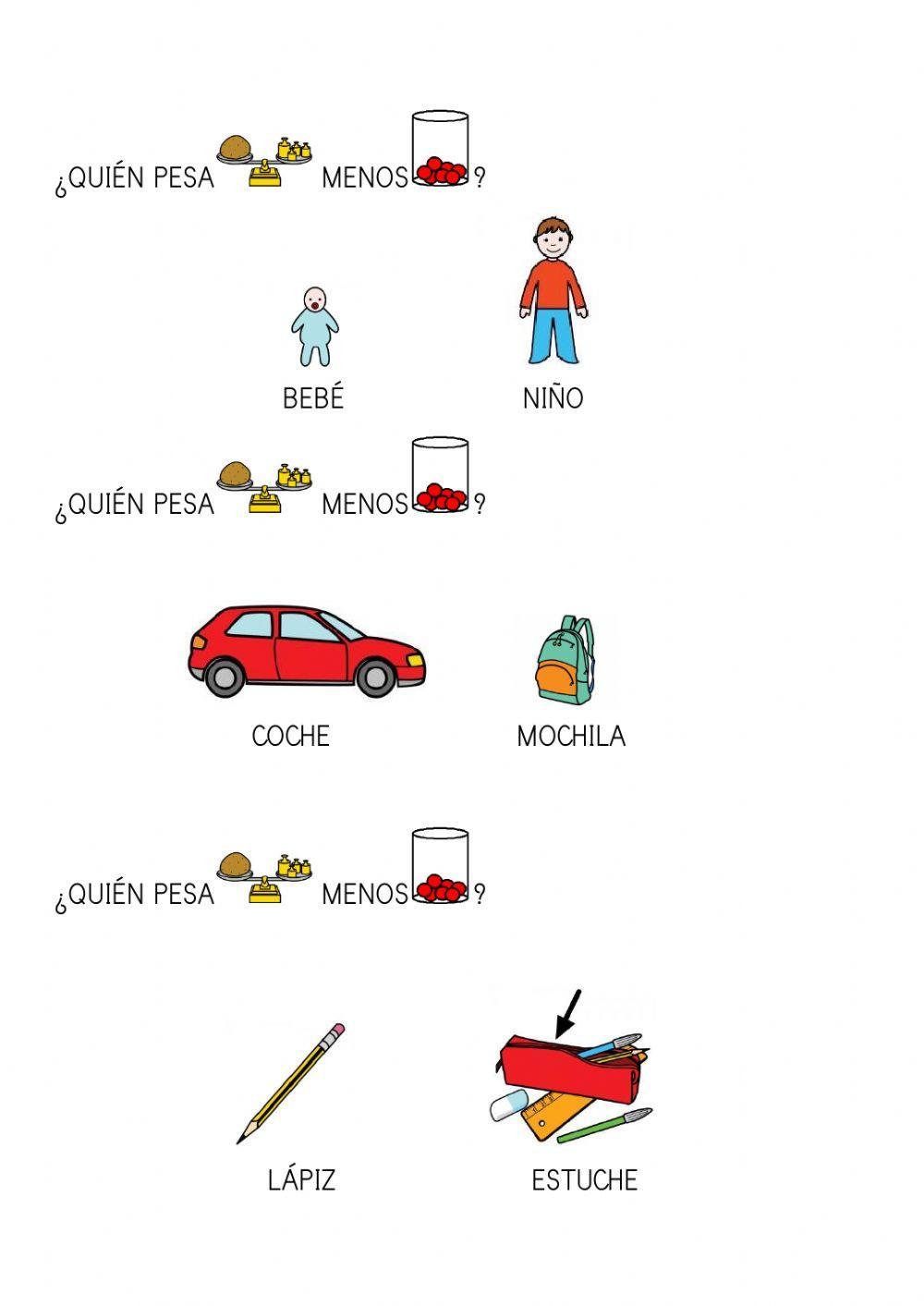 Comparar pesos Comparar pesos