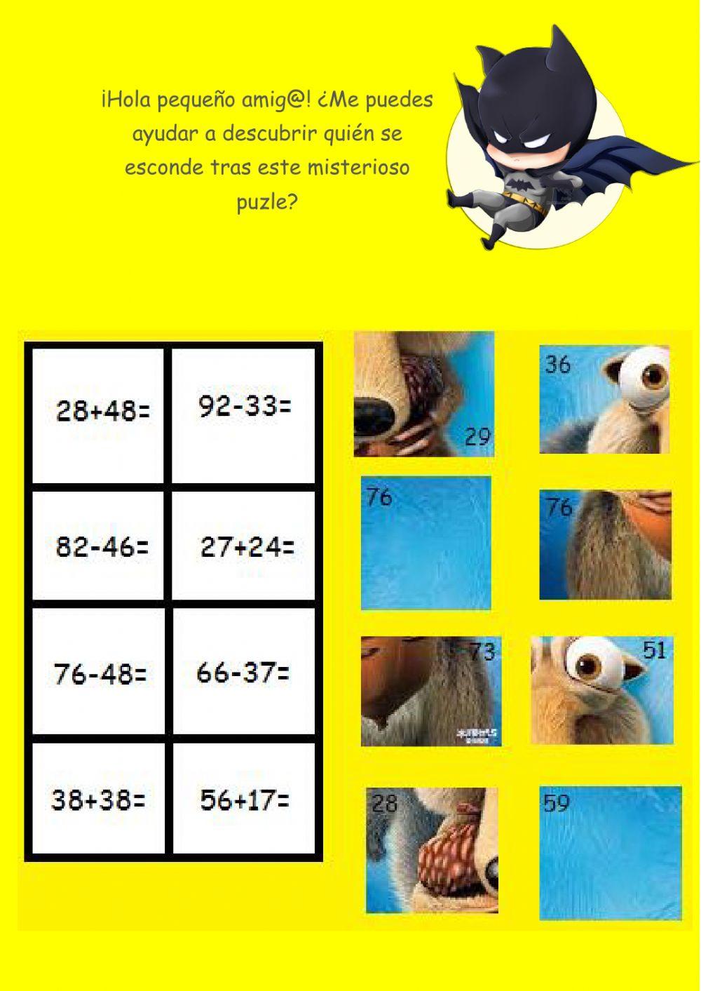 Puzle sumas y restas