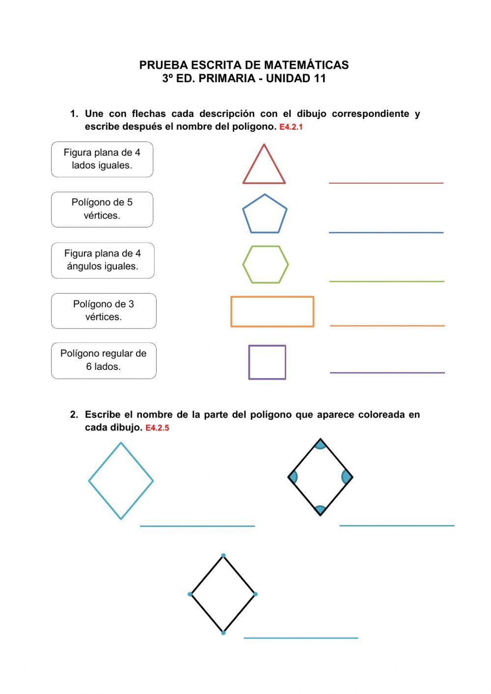 3º Examen Matemáticas U11