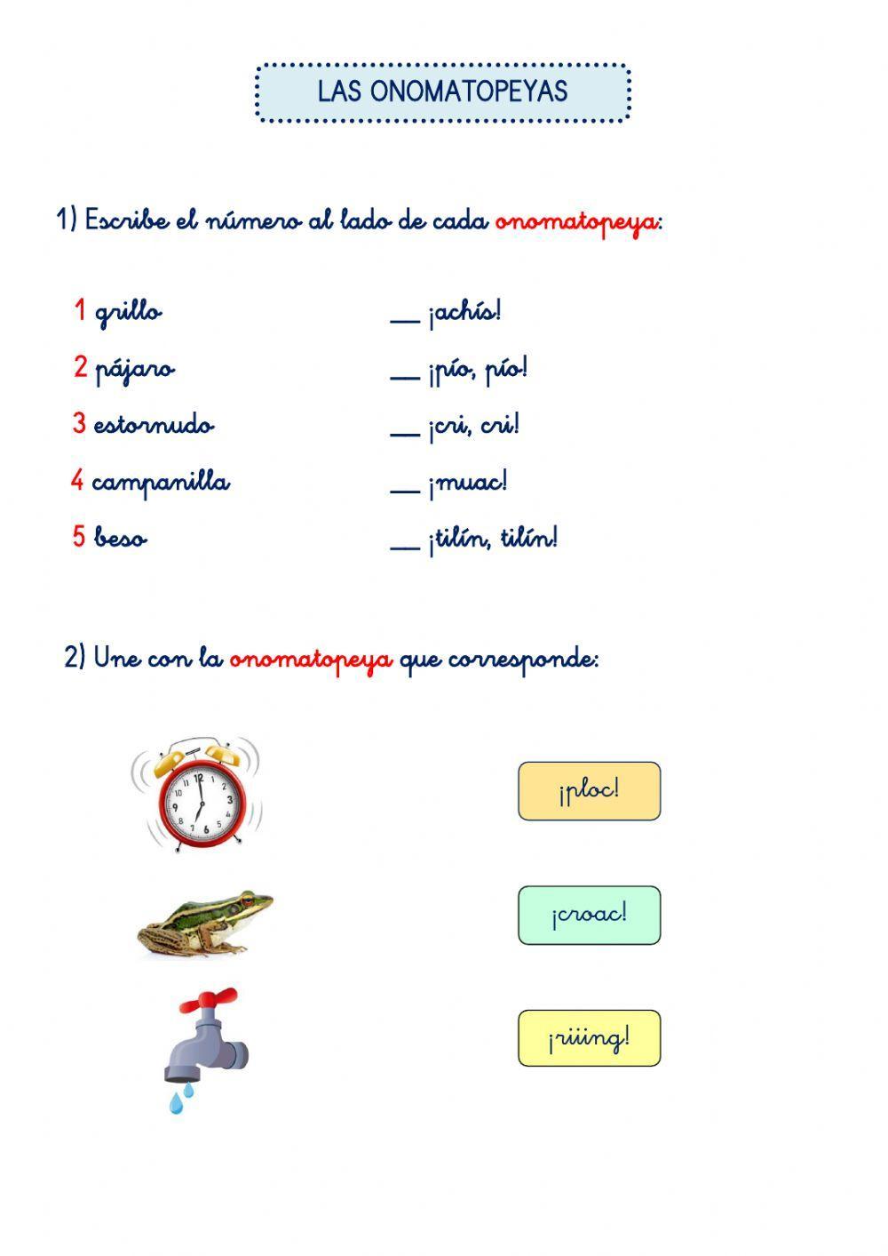 Las onomatopeyas Las onomatopeyas