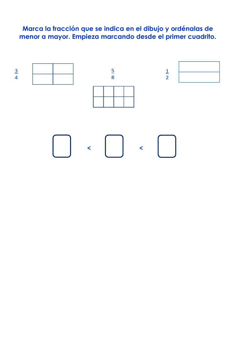 Comparación de fracciones