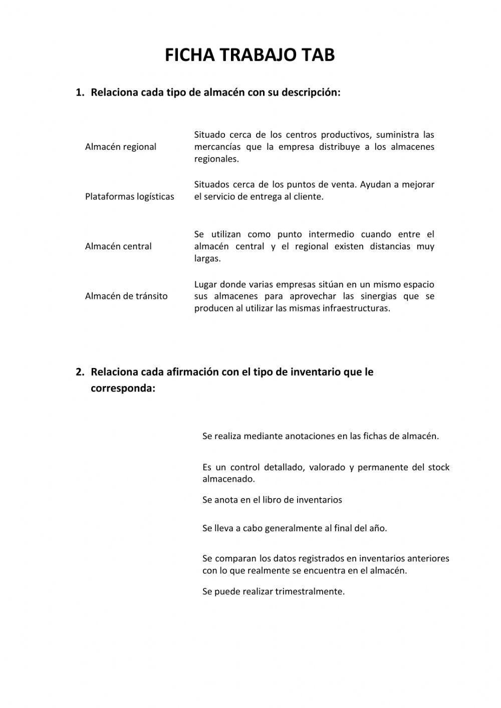 Almacén e inventario