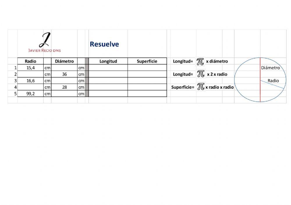 Longitud y superficies circunferencias J1