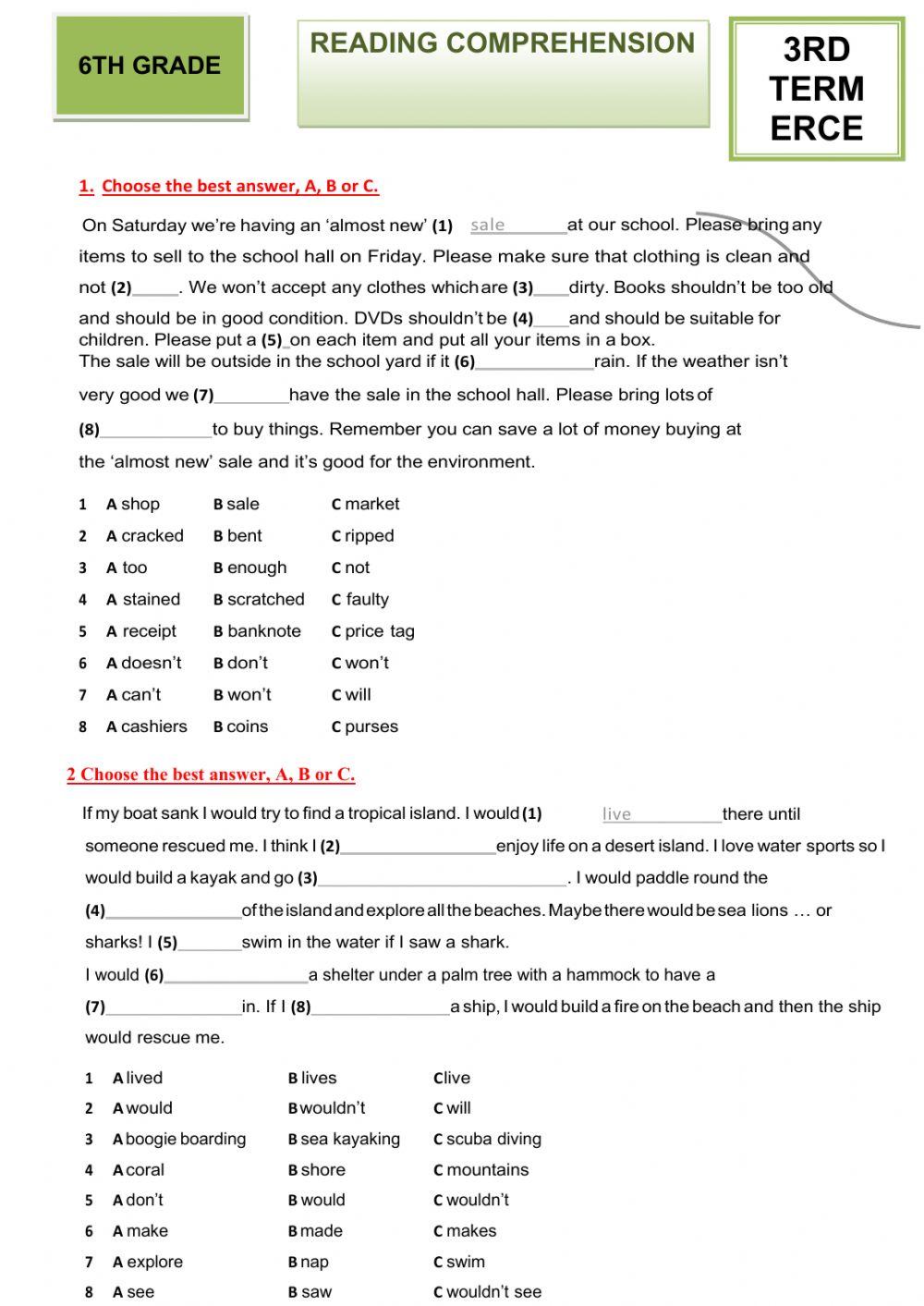 Reading comprehension