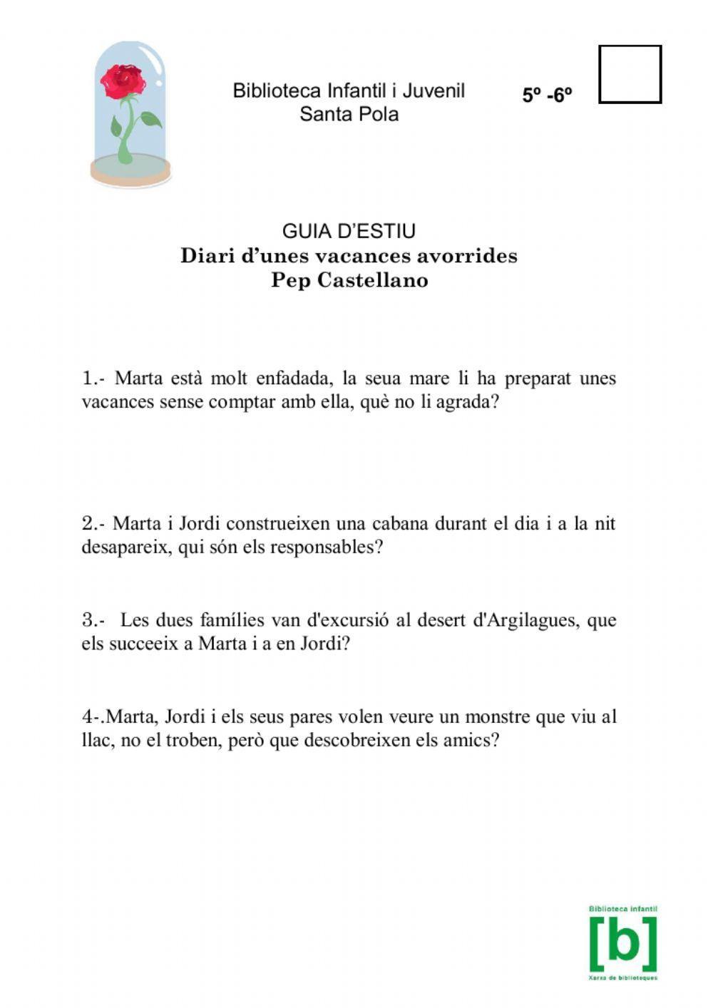 Diari d’unes vacances avorrides.  Pep Castellano. Bromera