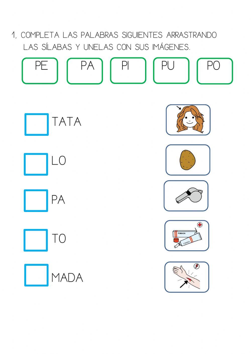 Letra P, lectoescritura.
