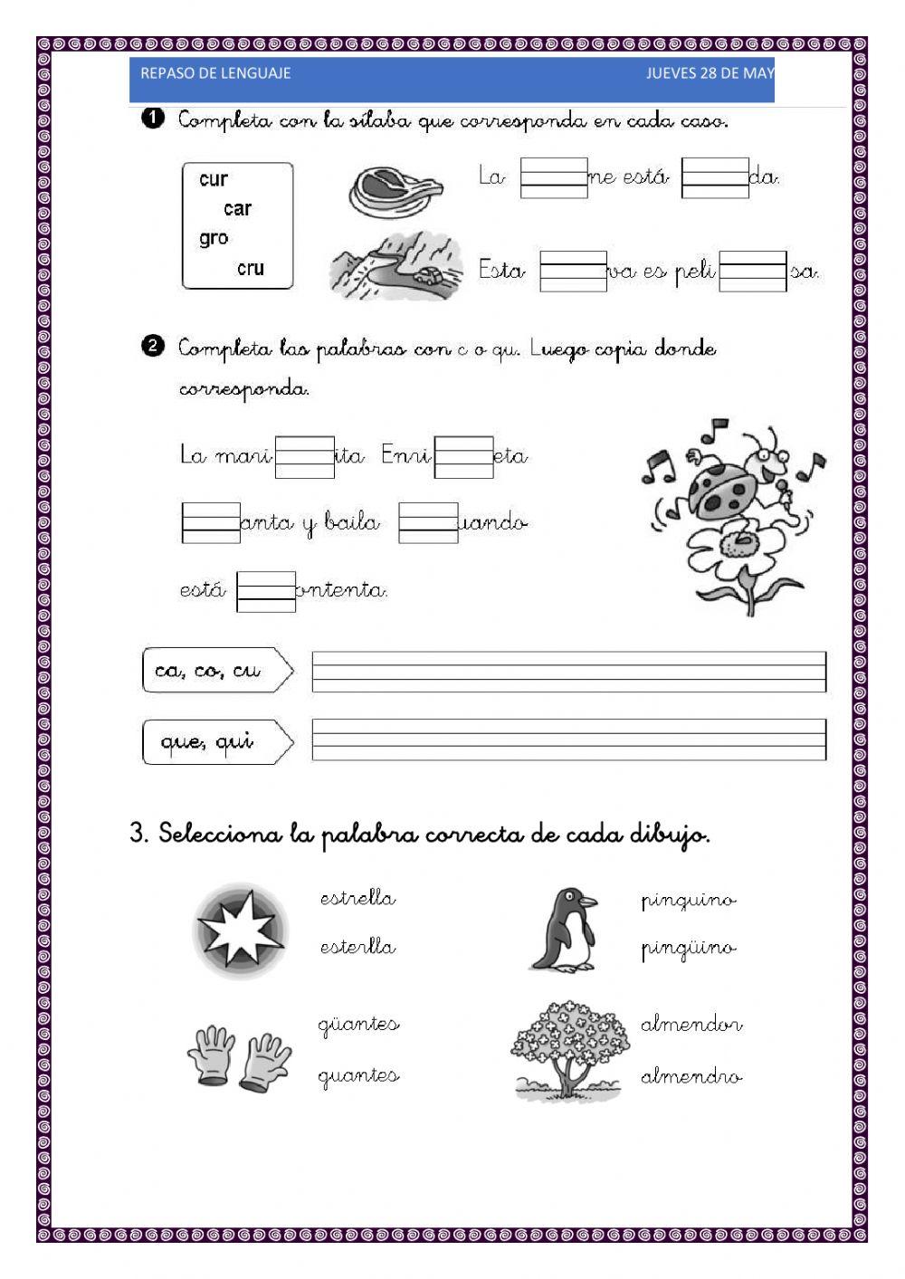 Vocabulario y comprensión