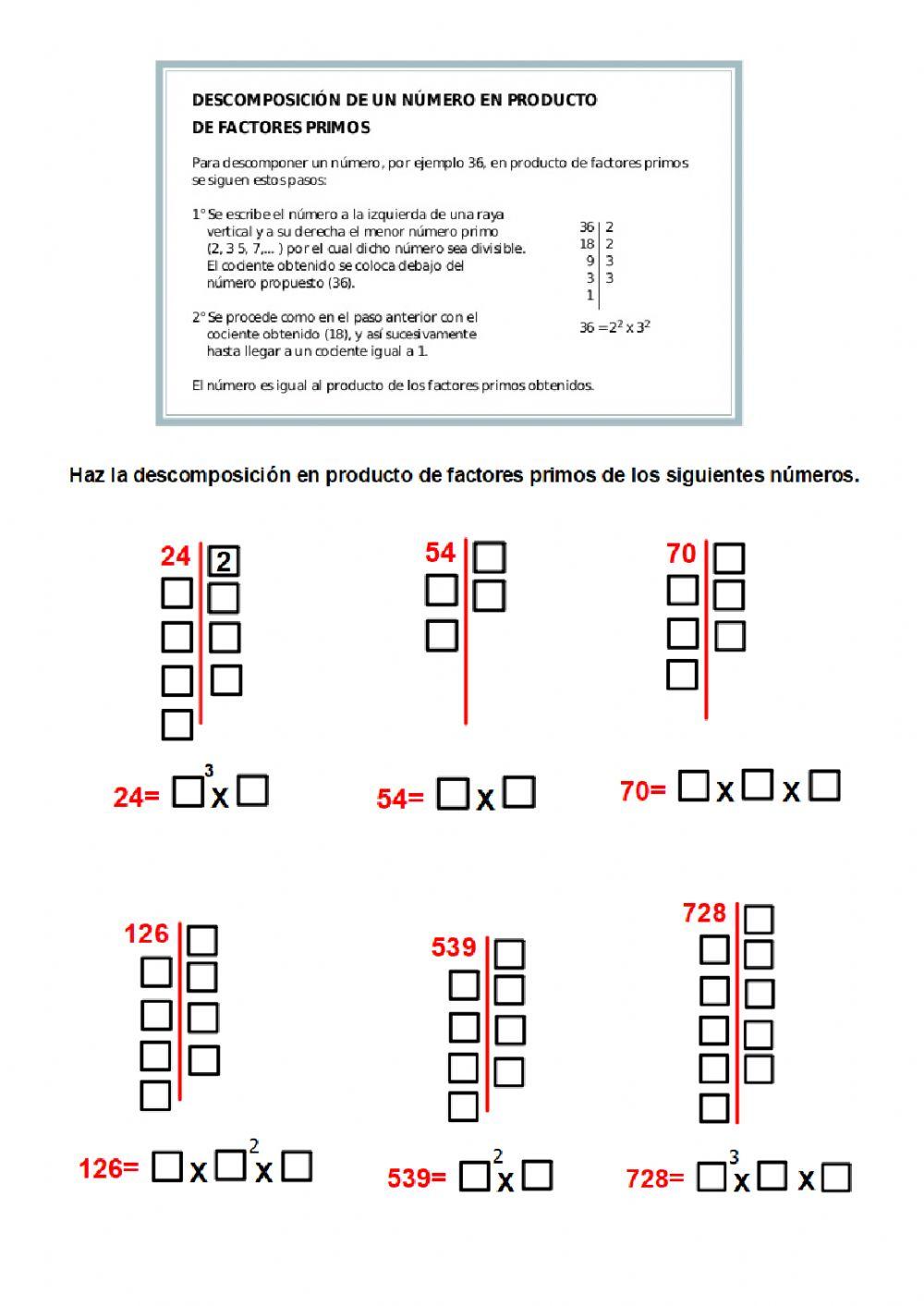 Descomposición factorial