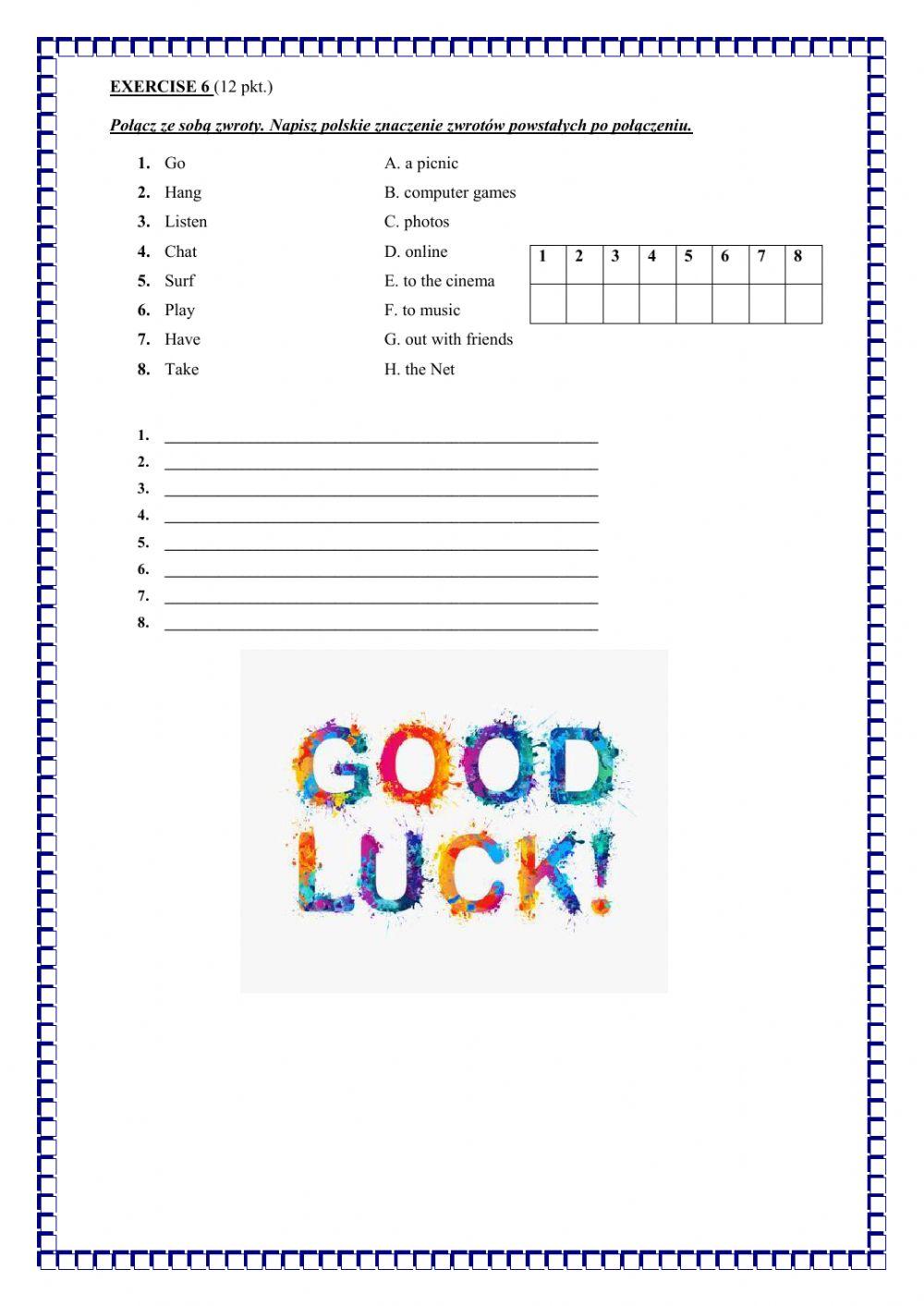Team Up Plus Klasa 5 Pdf Team up plus 2 unit 7 vocbulary short test worksheet | Live Worksheets