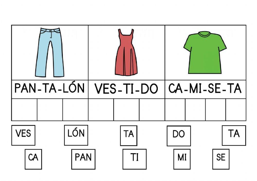 Lectura silábica - La ropa de verano