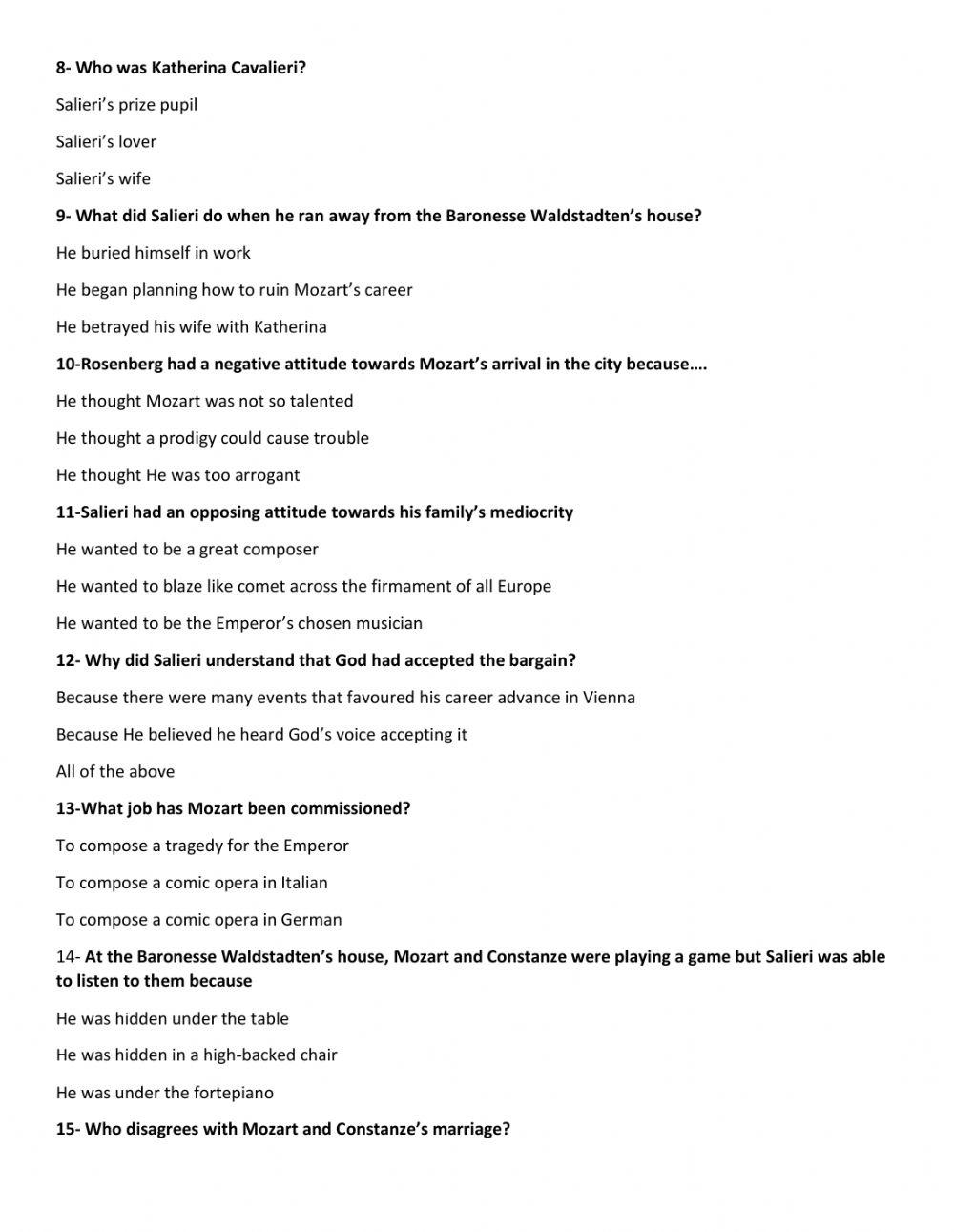 Amadeus- act 1 (scenes 1-6)