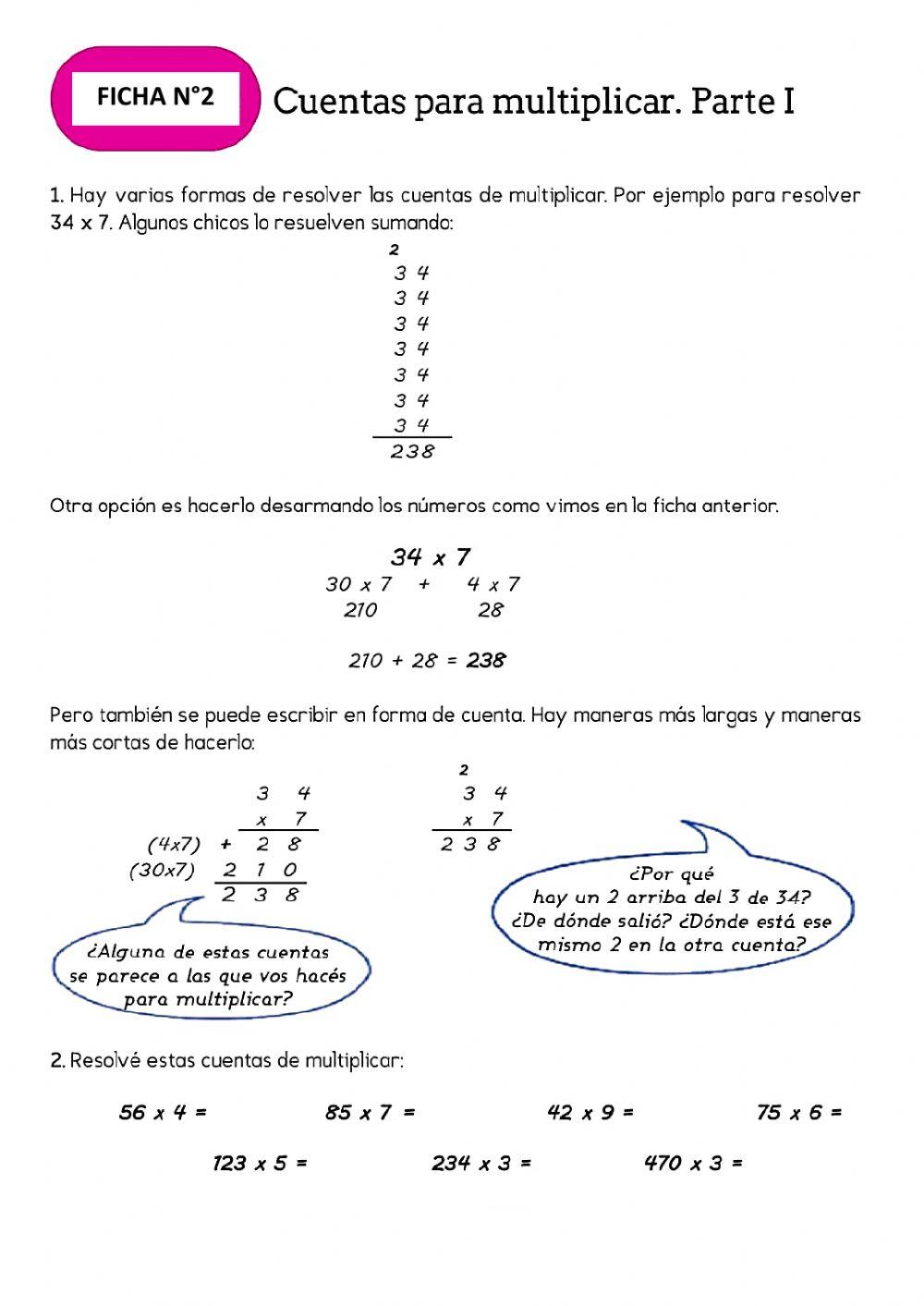 Desarmar números para multiplicar